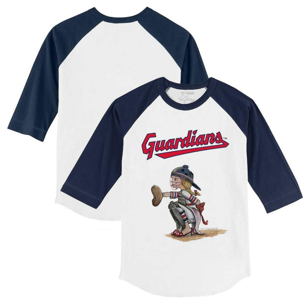 Cleveland Guardians Tiny Turnip Youth Kate 3/4-Sleeve Raglan T-Shirt On Sale