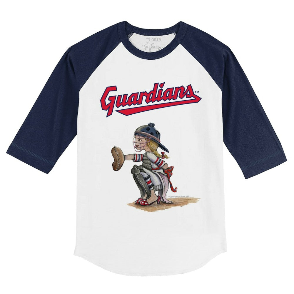 Cleveland Guardians Tiny Turnip Youth Kate 3/4-Sleeve Raglan T-Shirt On Sale