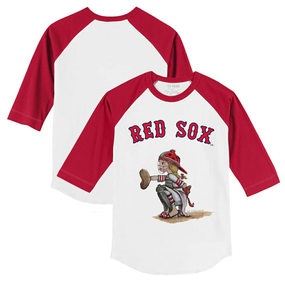Boston Red Sox Tiny Turnip Youth Kate 3/4-Sleeve Raglan T-Shirt for sale