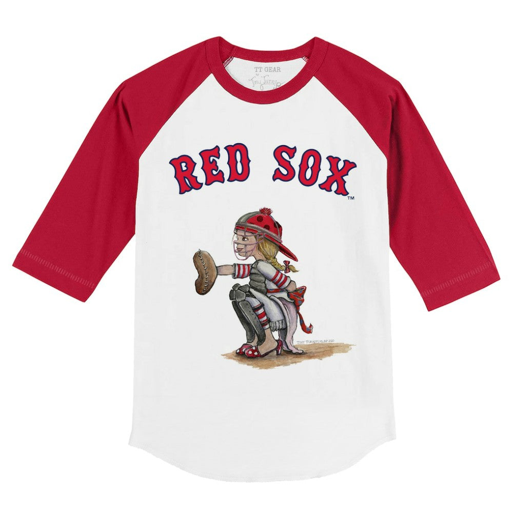 Boston Red Sox Tiny Turnip Youth Kate 3/4-Sleeve Raglan T-Shirt for sale