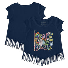 Tampa Bay Rays Tiny Turnip Girls Youth Peace Love Baseball Fringe T-Shirt Lifestyle