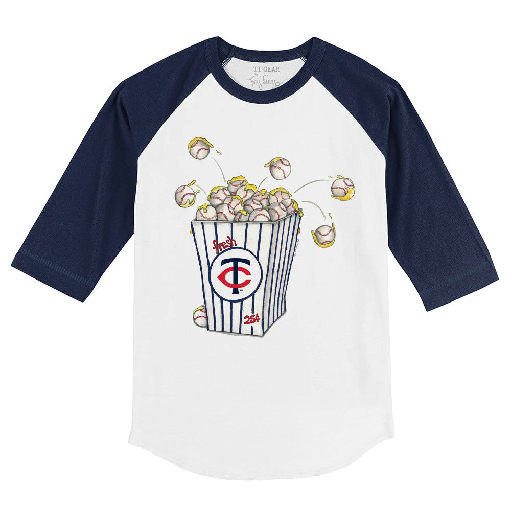 Minnesota Twins Tiny Turnip Youth Popcorn 3/4-Sleeve Raglan T-Shirt Clearance