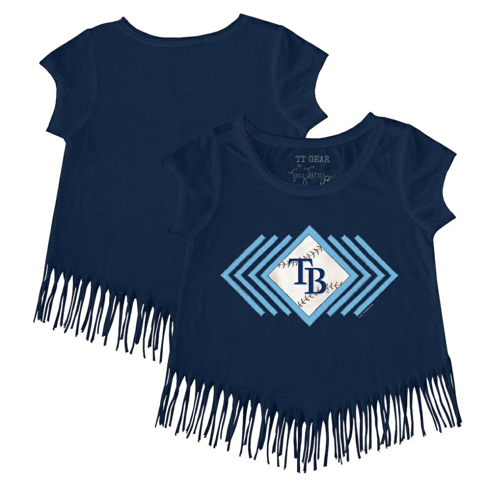 Tampa Bay Rays Tiny Turnip Girls Youth Prism Arrows Fringe T-Shirt On Sale