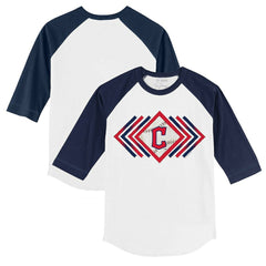Cleveland Guardians Tiny Turnip Youth Prism Arrows 3/4-Sleeve Raglan T-Shirt for sale