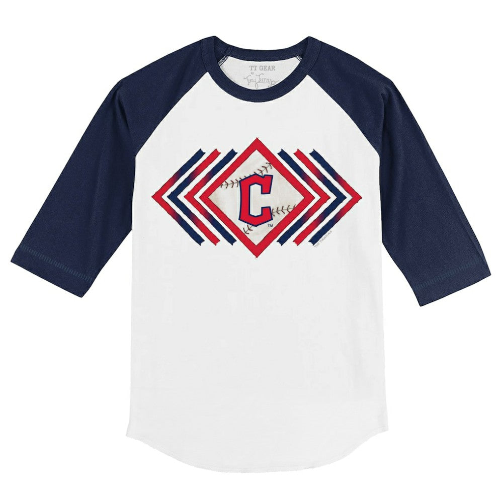 Cleveland Guardians Tiny Turnip Youth Prism Arrows 3/4-Sleeve Raglan T-Shirt for sale