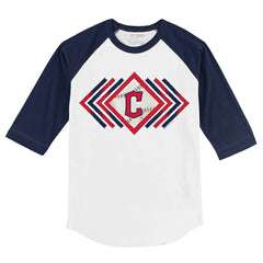 Cleveland Guardians Tiny Turnip Youth Prism Arrows 3/4-Sleeve Raglan T-Shirt for sale