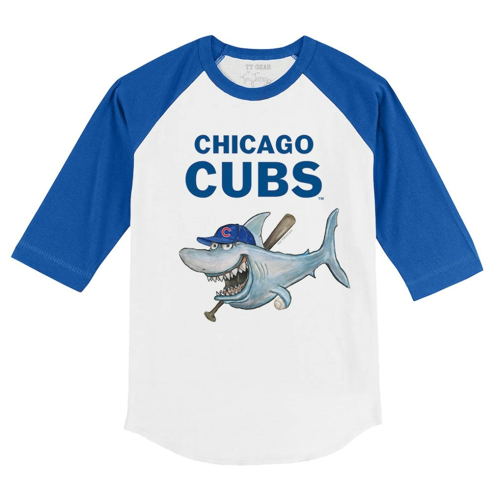 Chicago Cubs Tiny Turnip Youth Shark 3/4-Sleeve Raglan T-Shirt discount