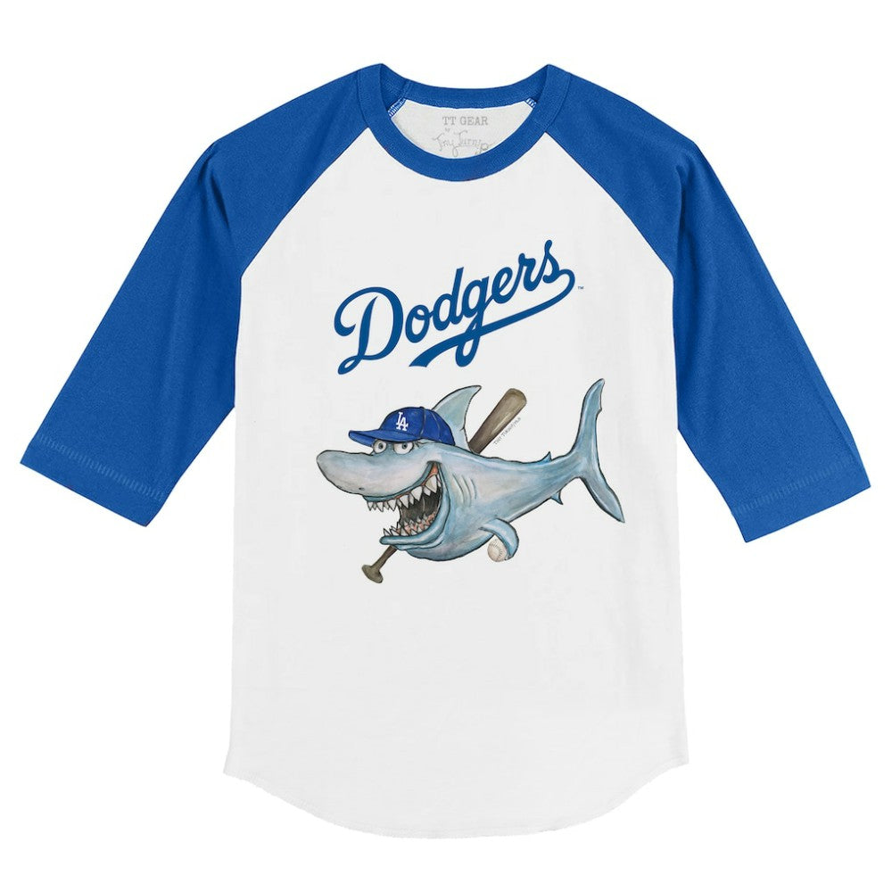 Los Angeles Dodgers Tiny Turnip Youth Shark 3/4-Sleeve Raglan T-Shirt Clearance