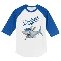 Los Angeles Dodgers Tiny Turnip Youth Shark 3/4-Sleeve Raglan T-Shirt Clearance
