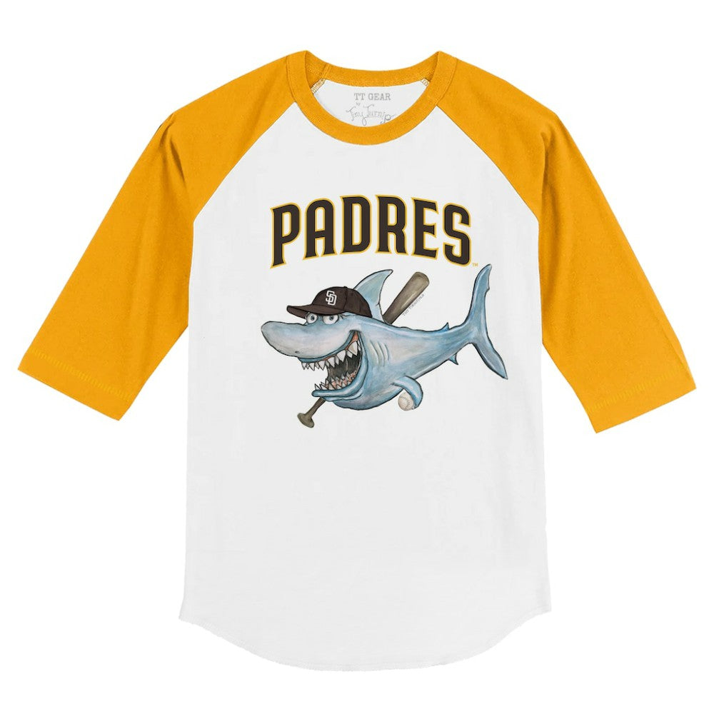 San Diego Padres Tiny Turnip Youth Shark 3/4-Sleeve Raglan T-Shirt Clearance
