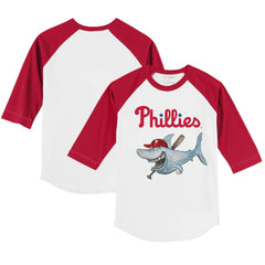 Philadelphia Phillies Tiny Turnip Youth Shark 3/4-Sleeve Raglan T-Shirt Lifestyle