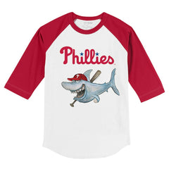 Philadelphia Phillies Tiny Turnip Youth Shark 3/4-Sleeve Raglan T-Shirt Lifestyle