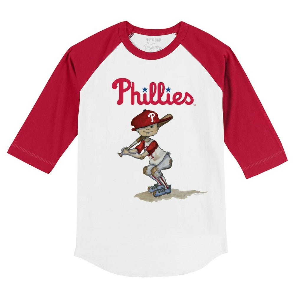 Philadelphia Phillies Tiny Turnip Youth Slugger 3/4-Sleeve Raglan T-Shirt Lifestyle