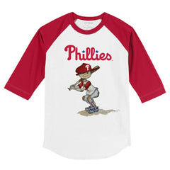Philadelphia Phillies Tiny Turnip Youth Slugger 3/4-Sleeve Raglan T-Shirt Lifestyle