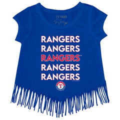 Texas Rangers Tiny Turnip Girls Youth Stacked Fringe T-Shirt Sale