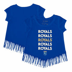 Kansas City Royals Tiny Turnip Girls Youth Stacked Fringe T-Shirt Lifestyle