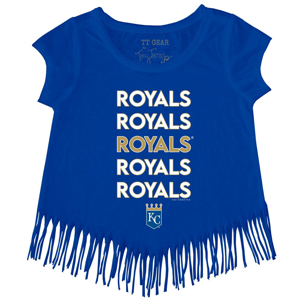Kansas City Royals Tiny Turnip Girls Youth Stacked Fringe T-Shirt Lifestyle