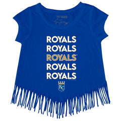 Kansas City Royals Tiny Turnip Girls Youth Stacked Fringe T-Shirt Lifestyle