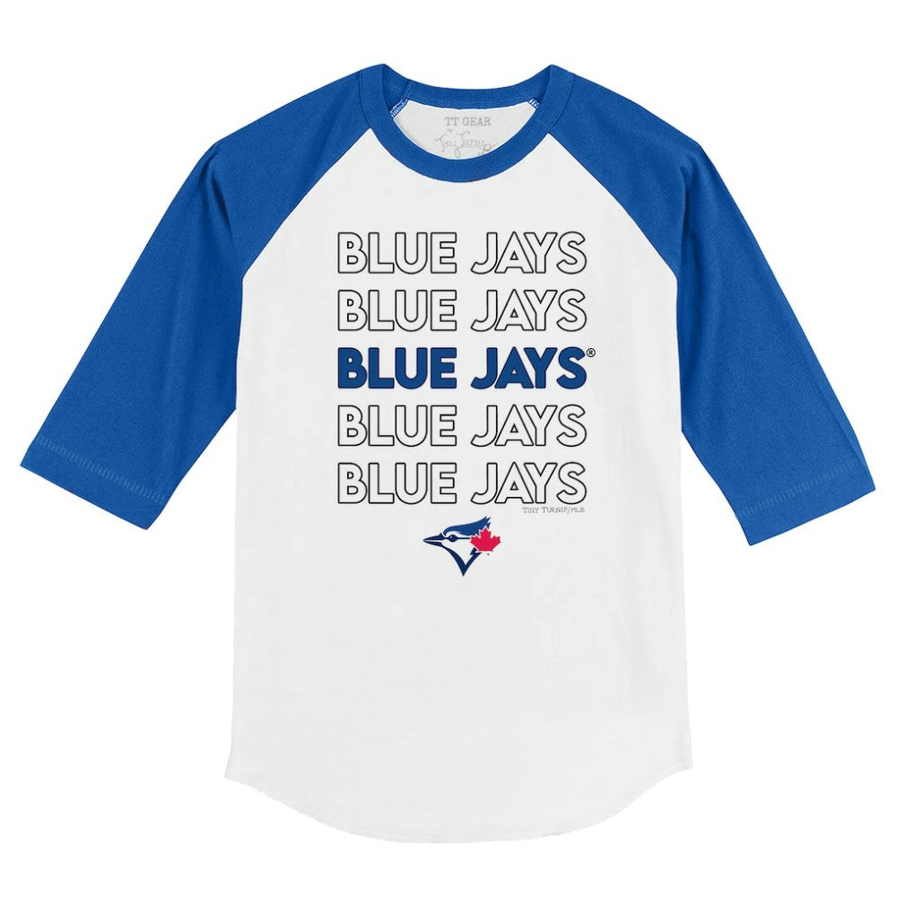 Toronto Blue Jays Tiny Turnip Youth Stacked 3/4-Sleeve Raglan T-Shirt discount