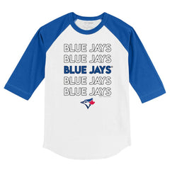 Toronto Blue Jays Tiny Turnip Youth Stacked 3/4-Sleeve Raglan T-Shirt discount