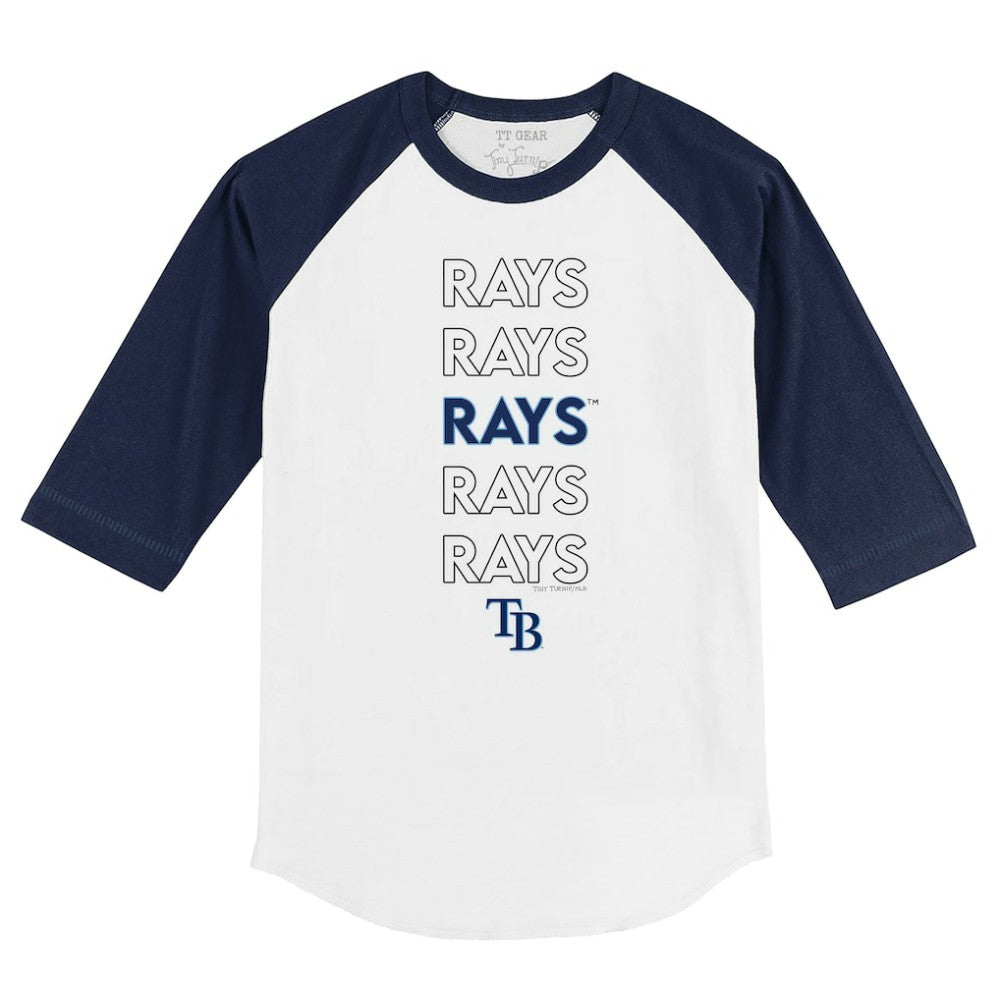 Tampa Bay Rays Tiny Turnip Youth Stacked 3/4-Sleeve Raglan T-Shirt Clearance