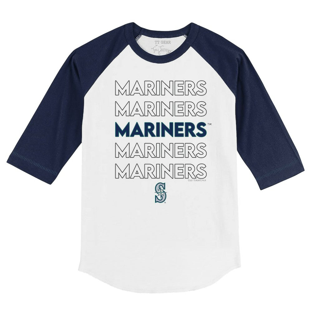 Seattle Mariners Tiny Turnip Youth Stacked 3/4-Sleeve Raglan T-Shirt Online