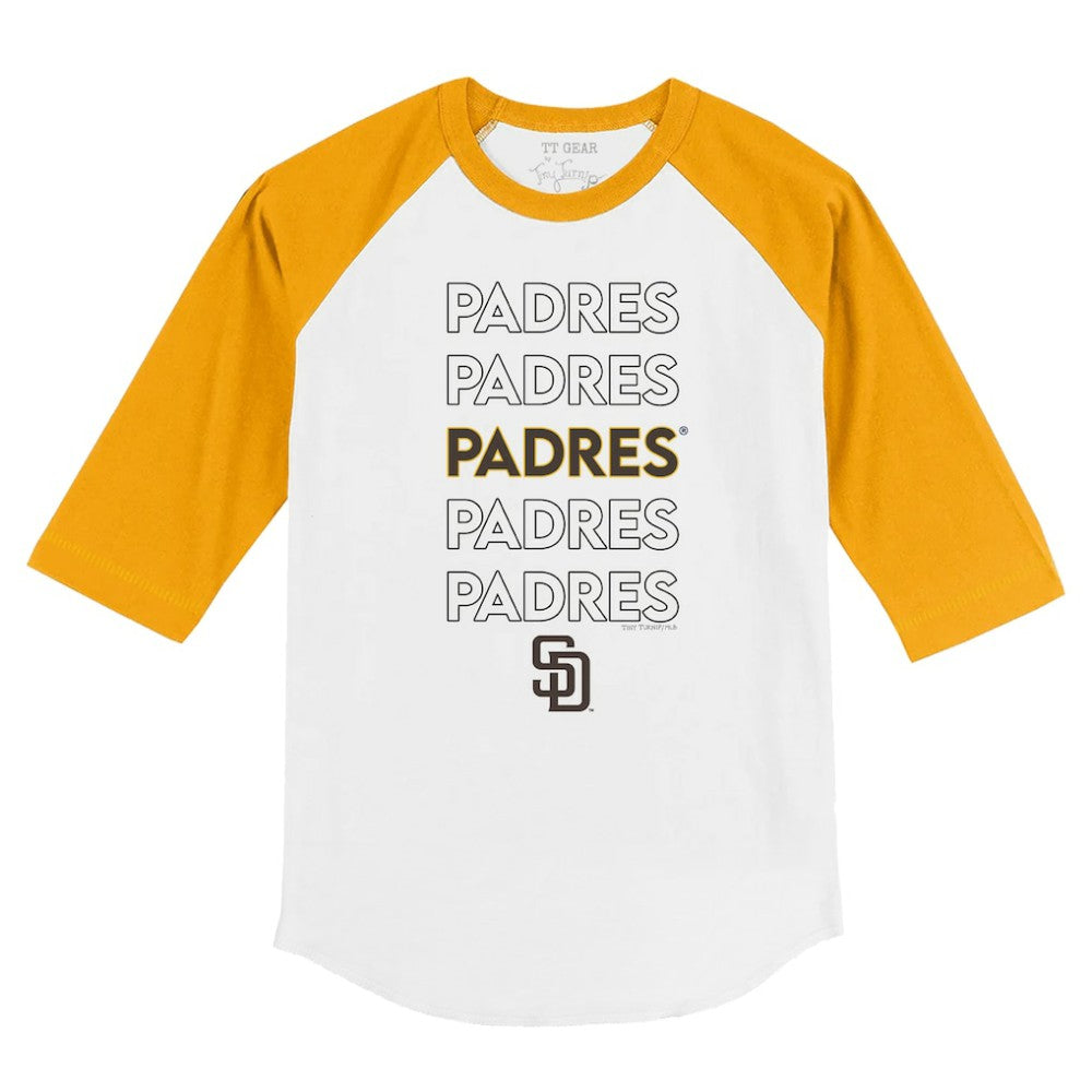 San Diego Padres Tiny Turnip Youth Stacked 3/4-Sleeve Raglan T-Shirt Online