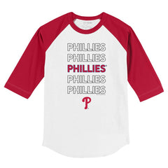 Philadelphia Phillies Tiny Turnip Youth Stacked 3/4-Sleeve Raglan T-Shirt Clearance