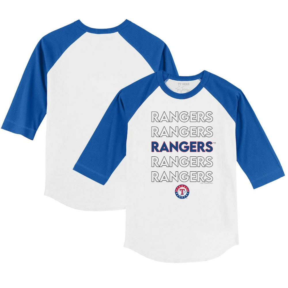 Texas Rangers Tiny Turnip Youth Stacked 3/4-Sleeve Raglan T-Shirt for sale
