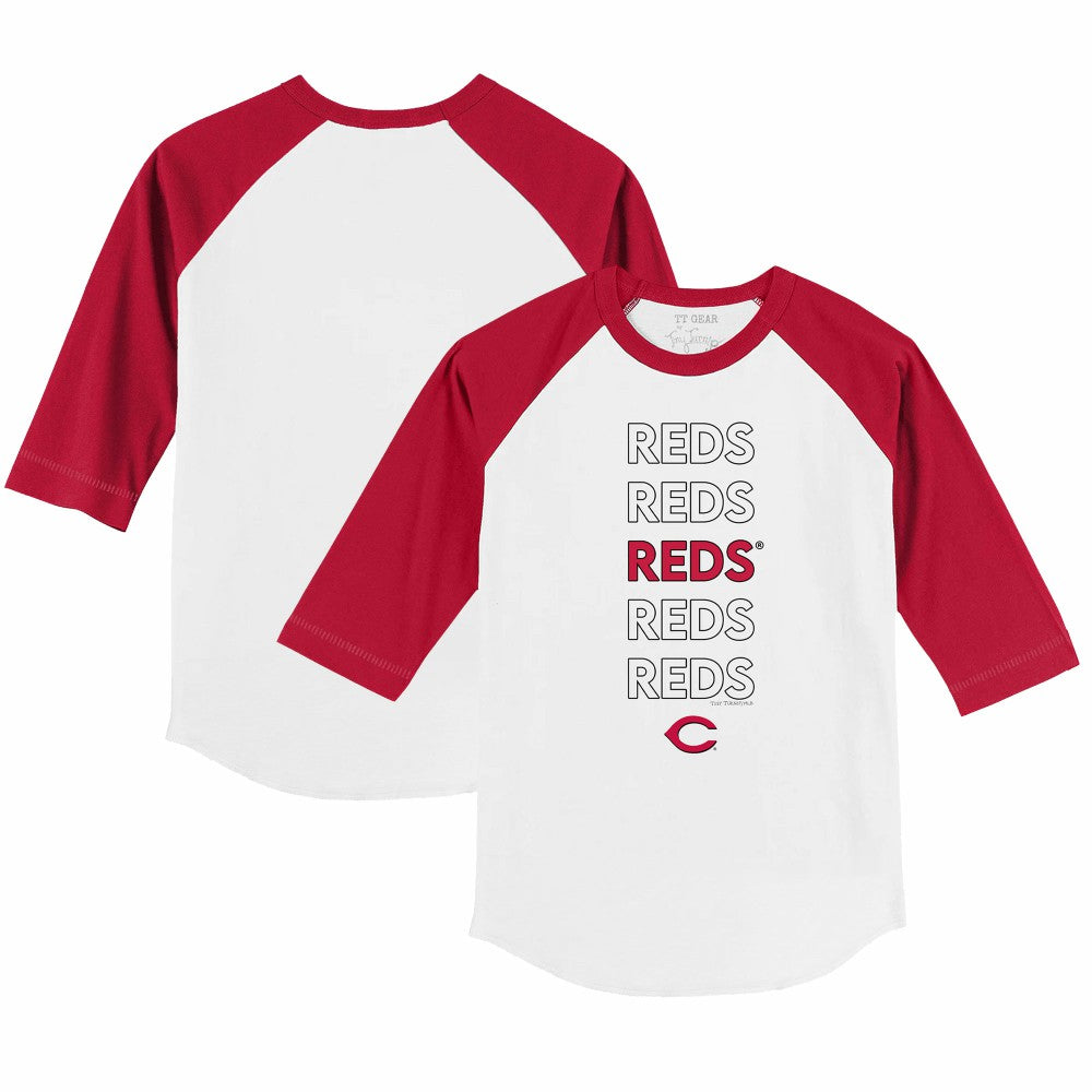 Cincinnati Reds Tiny Turnip Youth Stacked 3/4-Sleeve Raglan T-Shirt discount