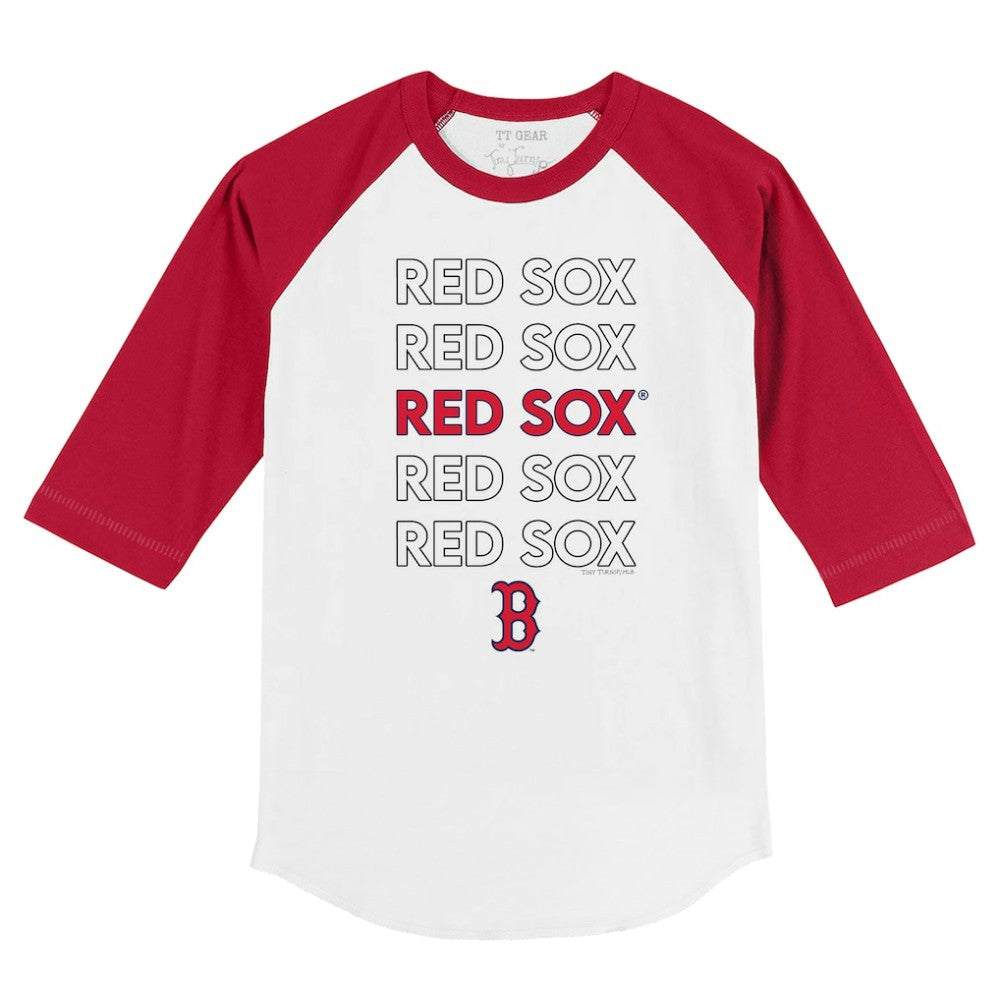 Boston Red Sox Tiny Turnip Youth Stacked 3/4-Sleeve Raglan T-Shirt Near Me