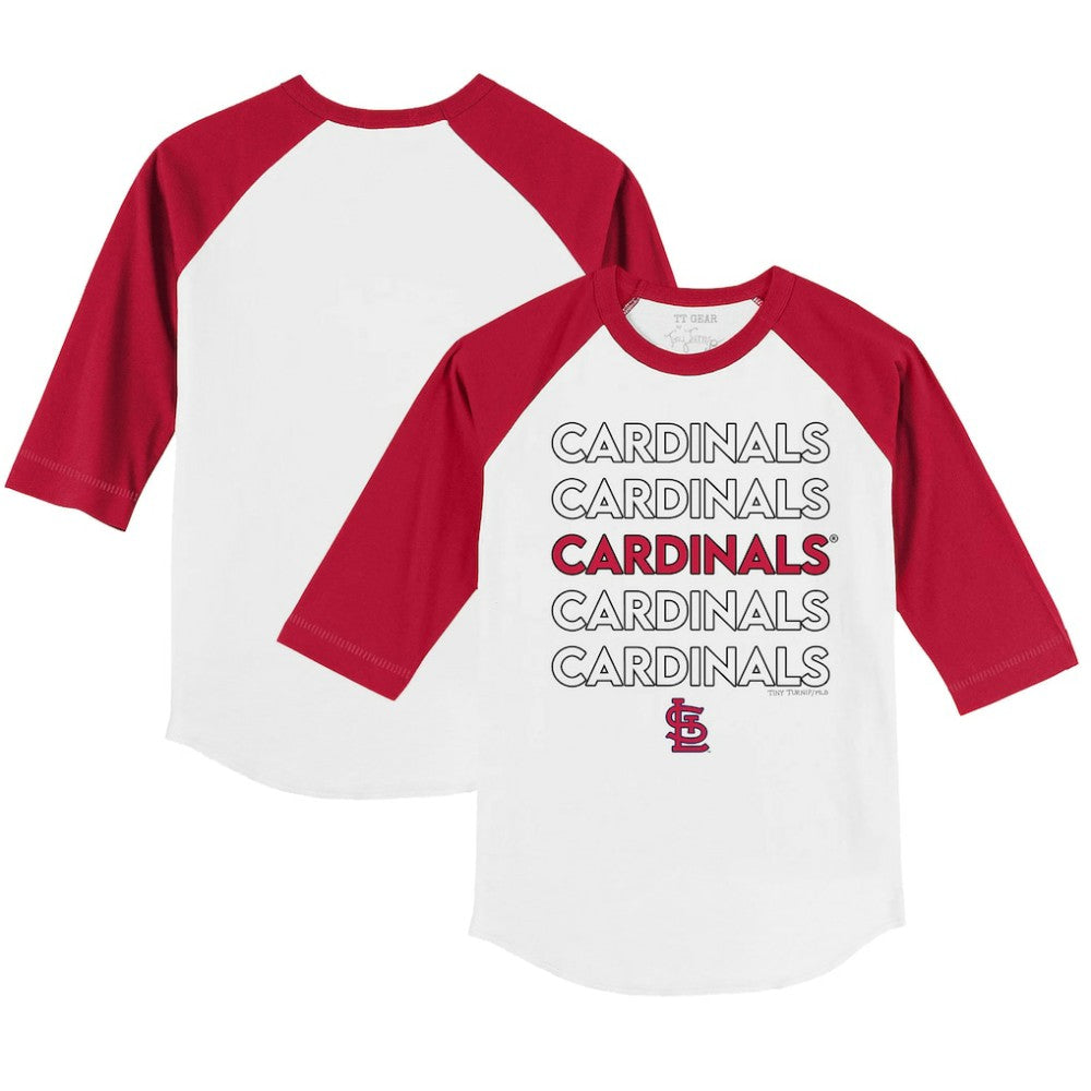 St. Louis Cardinals Tiny Turnip Youth Stacked 3/4-Sleeve Raglan T-Shirt discount