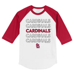 St. Louis Cardinals Tiny Turnip Youth Stacked 3/4-Sleeve Raglan T-Shirt discount