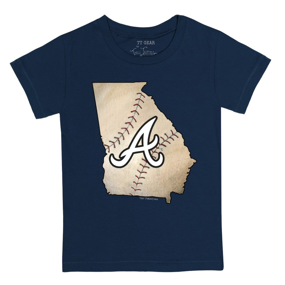 Atlanta Braves Tiny Turnip Youth State Outline T-Shirt Sale