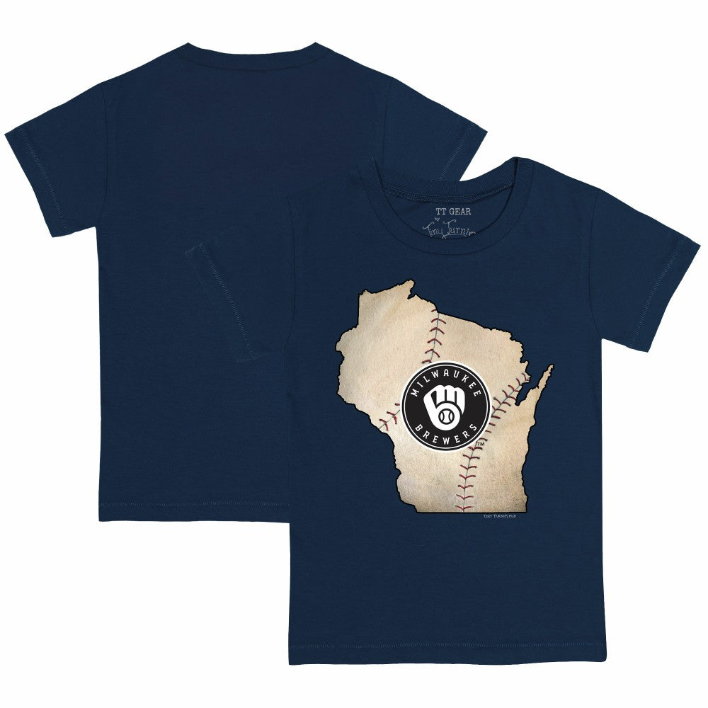 Milwaukee Brewers Tiny Turnip Youth State Outline T-Shirt Clearance