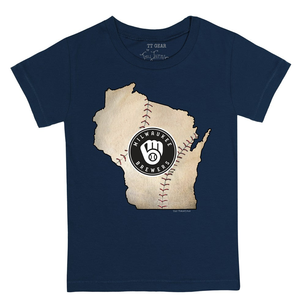 Milwaukee Brewers Tiny Turnip Youth State Outline T-Shirt Clearance