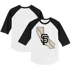 San Francisco Giants Tiny Turnip Youth State Outline 3/4-Sleeve Raglan T-Shirt for sale