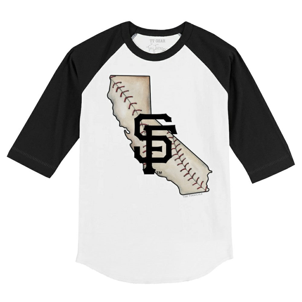 San Francisco Giants Tiny Turnip Youth State Outline 3/4-Sleeve Raglan T-Shirt for sale