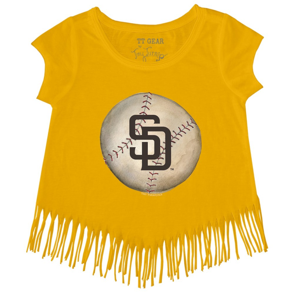 San Diego Padres Tiny Turnip Girls Youth Stitched Baseball Fringe T-Shirt Sale
