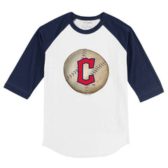 Cleveland Guardians Tiny Turnip Youth Stitched Baseball 3/4-Sleeve Raglan T-Shirt Clearance