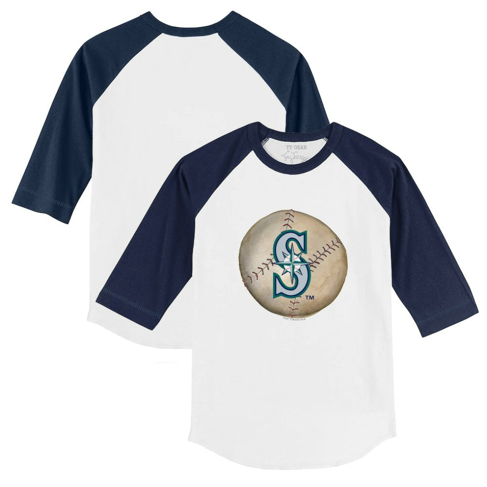 Seattle Mariners Tiny Turnip Youth Stitched Baseball 3/4-Sleeve Raglan T-Shirt Clearance