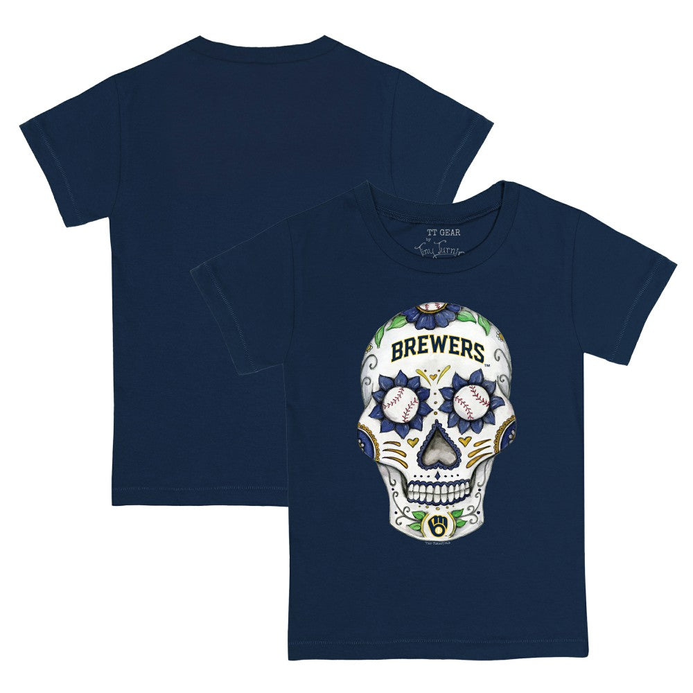 Milwaukee Brewers Tiny Turnip Youth Sugar Skull T-Shirt Lifestyle