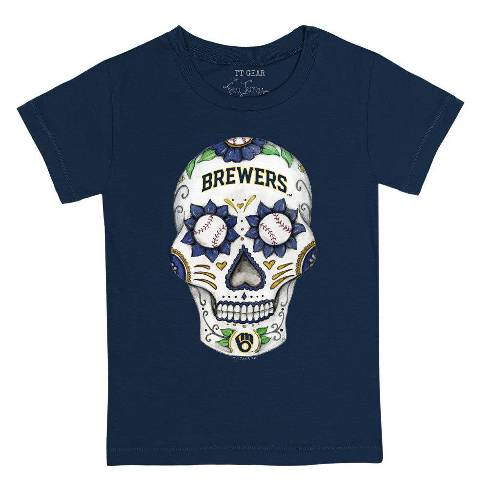 Milwaukee Brewers Tiny Turnip Youth Sugar Skull T-Shirt Lifestyle