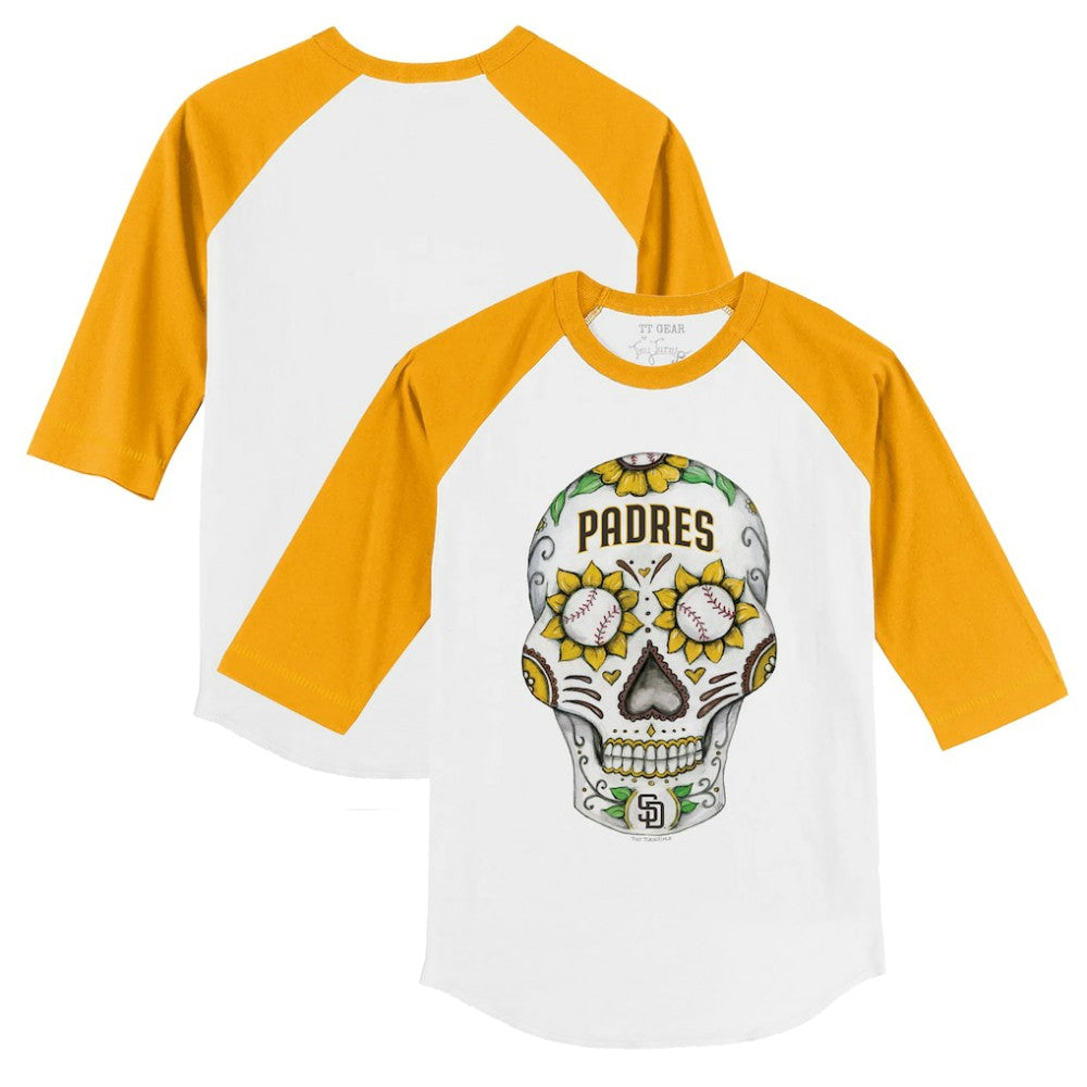 San Diego Padres Tiny Turnip Youth Sugar Skull 3/4-Sleeve Raglan T-Shirt On Sale
