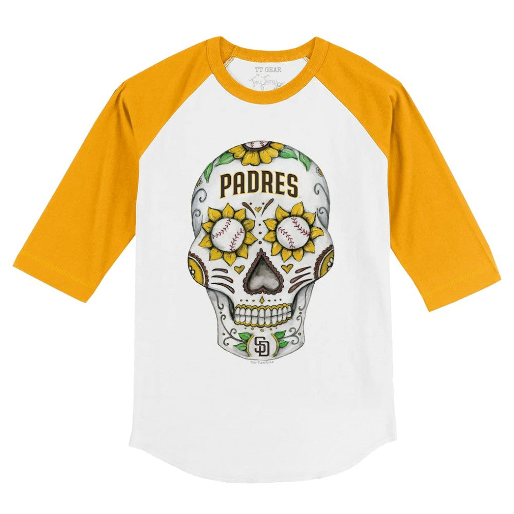 San Diego Padres Tiny Turnip Youth Sugar Skull 3/4-Sleeve Raglan T-Shirt On Sale