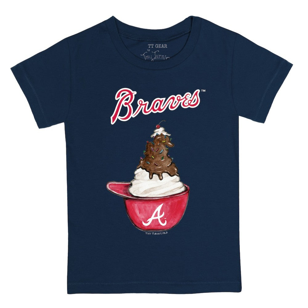 Atlanta Braves Tiny Turnip Youth Sundae Helmet T-Shirt Sale