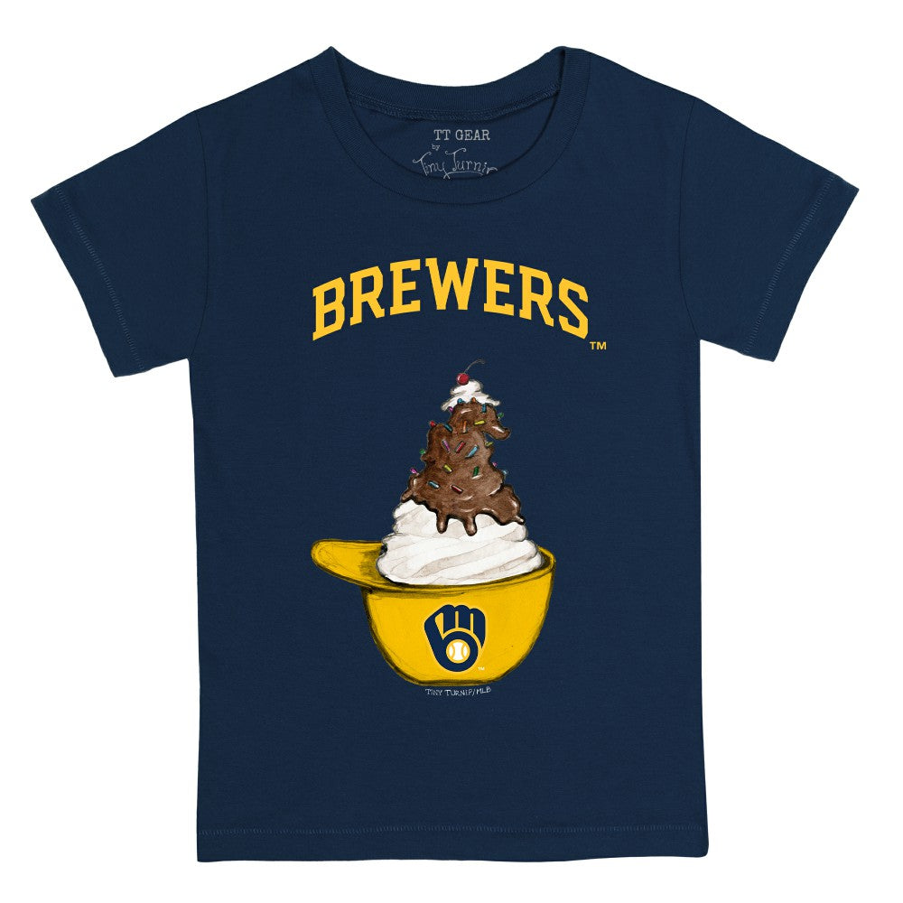 Milwaukee Brewers Tiny Turnip Youth Sundae Helmet T-Shirt for sale