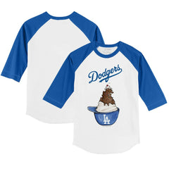 Los Angeles Dodgers Tiny Turnip Youth Sundae Helmet 3/4-Sleeve Raglan T-Shirt discount