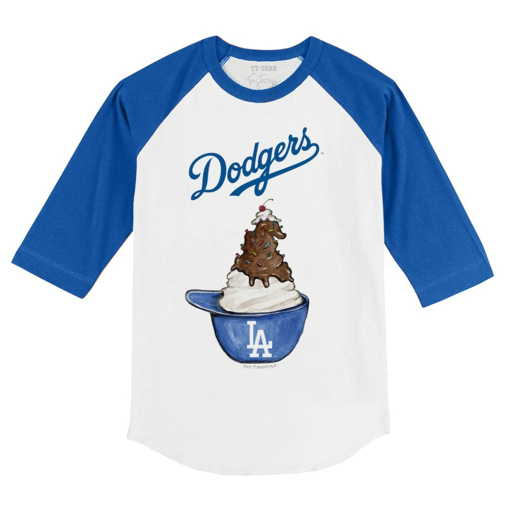 Los Angeles Dodgers Tiny Turnip Youth Sundae Helmet 3/4-Sleeve Raglan T-Shirt discount