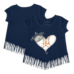 Houston Astros Tiny Turnip Girls Youth Tiara Heart Fringe T-Shirt Sale